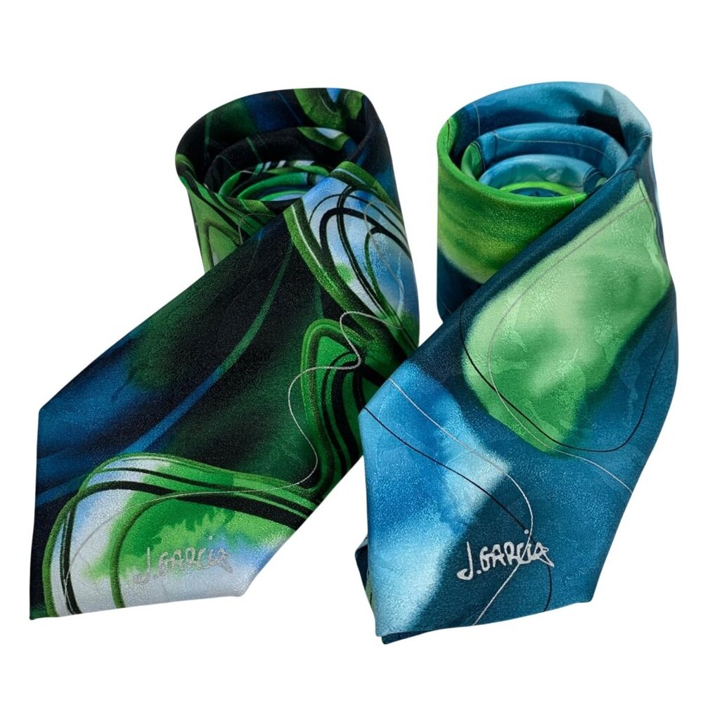 J Garcia Mens Collectors Edition Silk Ties Sunset + Desert Storm Abstract Design